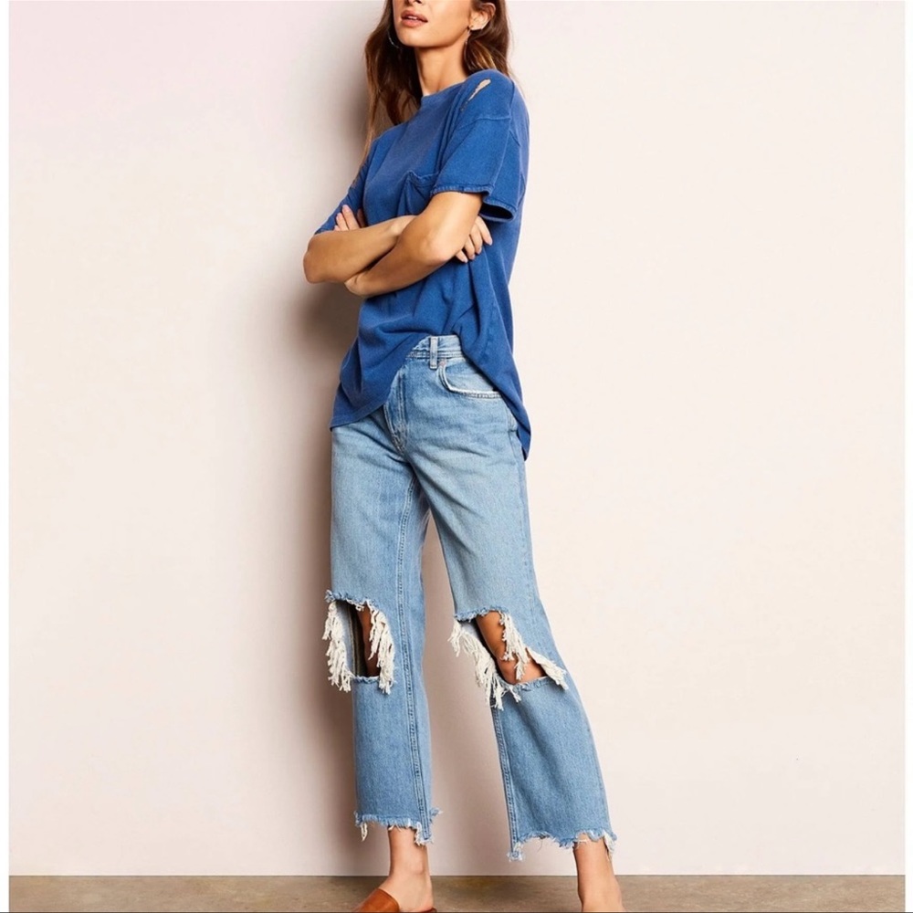 NWT Free People Maggie Mid Rise Straight Leg Jean
